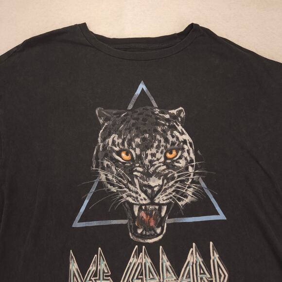 Def Leppard Band Graphic Crew Neck T Shirt Adult Mens Size Extra Large XL Black - Picture 1 of 9